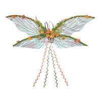 RENEMEGO Fairy Wings for Adult Women - Mother Nature Costume Woodland Elf Wings with Yellow Flowers Leaves and Orange Vines for Women Butterfly Wings for Renaissance Renfaire Halloween Costume