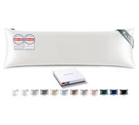 RENESSY Premium Silk Body Pillowcase 100% Organic Mulberry Silk, 22 Momme, Grade 6A - Oeko-Tex Certified in Germany - Luxury for Hair & Skin, 1 Piece (40x145 cm, Natural Silk Off-White)