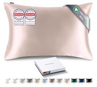 RENESSY Premium Silk Pillowcase 100% Organic Mulberry Silk, 22 Momme, Grade 6A - Oeko-Tex Certified in Germany - Luxury for Hair & Skin, 1 Piece (Standard 50x75 cm, Heavenly Pink)