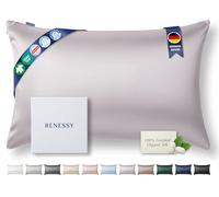 RENESSY Premium Silk Pillowcase 100% Organic Mulberry Silk, 22 Momme, Grade 6A - Oeko-Tex Certified in Germany - Luxury for Hair & Skin, 1 Piece (Standard 50x75 cm, Pale Lavender)