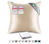 RENESSY Premium Silk Pillowcase 100% Organic Mulberry Silk, 22 Momme, Grade 6A - Oeko-Tex Certified in Germany - Luxury for Hair & Skin, 1 Piece (65x65 cm, Champagne)