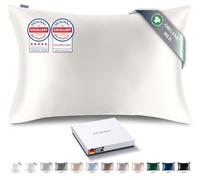 RENESSY Organic Silk Pillowcase - 100% Organic Mulberry Silk, 22 Momme, Naturally Hypoallergenic, Promotes Hair and Skin Health, 1 Piece (Standard Size 50x75 cm, Natural Silk Off-White)