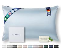 RENESSY Premium Silk Pillowcase 100% Organic Mulberry Silk, 22 Momme, Grade 6A - Oeko-Tex Certified in Germany - Luxury for Hair & Skin, 1 Piece (Standard 50x75 cm, Cloud Blue)