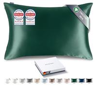 RENESSY Premium Silk Pillowcase 100% Organic Mulberry Silk, 22 Momme, Grade 6A - Oeko-Tex Certified in Germany - Luxury for Hair & Skin, 1 Piece (50x70 cm, Emerald Green)
