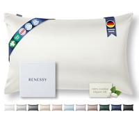 RENESSY Premium Silk Pillowcase 100% Organic Mulberry Silk, 22 Momme, Grade 6A - Oeko-Tex Certified in Germany - Luxury for Hair & Skin, 1 Piece (Standard 50x75 cm, Natural Silk Off-White)