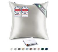 RENESSY Premium Silk Pillowcase 100% Organic Mulberry Silk, 22 Momme, Grade 6A - Oeko-Tex Certified in Germany - Luxury for Hair & Skin, 1 Piece (65x65 cm, Light Grey)