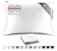 RENESSY Premium Silk Pillowcase 100% Organic Mulberry Silk, 22 Momme, Grade 6A - Oeko-Tex Certified in Germany - Luxury for Hair & Skin, 1 Piece (50x70 cm, White)