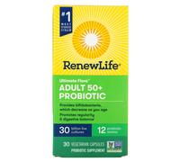 Renew Life, Ultimate Flora, Adult 50+ Probiotic, 30 Billion Live Cultures, 30 Vegetarian Capsules