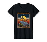 Renewable Energy Big Fan Wind Turbine Solar Power Engineer Value Graphic T-Shirt, Women, Black, S