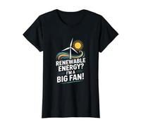 Renewable Energy? I'm A Big Fan Wind Sun Value Graphic T-Shirt, Women, Black, L
