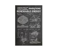 Renewable Energy Patent Solar Wind & Sustainable Canvas Poster Wall Art Decor Print Picture Paintings for Living Room Bedroom Decoration 16x24inch(40x60cm)