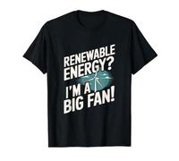 Renewable Energy Wind Turbine - Funny Earth Day Value Graphic T-Shirt, Men, Black, XL