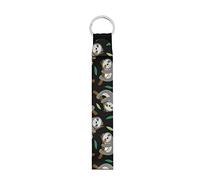 Renewold Adorable Sloth Print Wristlet Keychain Lanyard Hand Wrist Lanyard, Portable Key Chain Wristlet Strap for Women Men