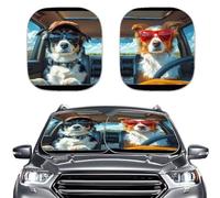 Renewold Automotive Windshield Sunshade Front Window Sun Visor Foldable German Shepherd Animal Driving Keep Cool Sun Shield Cover Summer Car Window Shade for Most Sedans Van SUV Truck Pack of 2