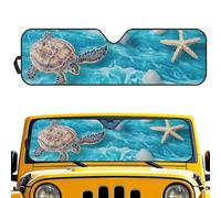Renewold Automotive Windshield Sunshade UV Heat Sunlight Reflecting Foldable Front Window Sun Visor Car Shade for Windshield Hawaii Sea Turtle Easy Install Sun Shield for Jeep Wrangler Gladiator JT