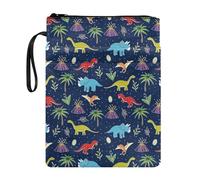 Renewold Book Cover Protector Cute Colorful Dinosaur Print Sleeve with Back Pocket Book Bag for Paperback Hardcover Textbook Notebook Bible Pouch Kids Adult Book Lovers Gifts