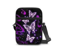 Renewold Butterflies Print Casual Athletic Travel Purse Handbag Crossbody Bag Shoulder Bag Messenger Bag for Women Men Boys Girls Cross-Body Sling Bags Satchel