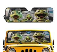 Renewold Car Windshield Sunshade Vehicles Front Window Sun Blocker Visor Suitable for Jeep Wrangler JK JKU JL JLU 1997-2023 Jeep Gladiator JT Sun Shade Foldable Cover Shield Funny Sea Turtle