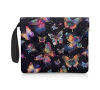 Renewold Colorful Butterflies Print Book Cover Book Protector Pouch with 2 Pockets Book Sleeve Holder for Hardcover Paperback Textbook Notebooks Bible Storage Bag