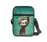 Renewold Cute Sloth Print Crossbody Bag Cross Body Travel Purse Casual Shoulder Bag for Women Men Boys Girls Cell Phone Shoulder Bag Satchel Messenger Bag