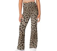 Renewold Flare Leggings for Girls Bootcut Yoga Pants Leopard Print Clothing for Kids Teens High Waisted Bell Bottoms Casual Athletic Dance Stretch Girls' Pants Size 7-8 Years