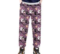 Renewold Halloween Ghost Pattern Sweatpants, Boys Girls Jogger Pants, Athletic Sports Pants for Kids Teens 4-15 Years, Soft Comfort Elastic Waist Halloween Bottom