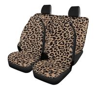 Renewold Leopard Automotive Seat Covers Lightweight Full Set Universal Seat Covers for Cars 4 Seats Car Seat Protector Car Easy to Install Interiors Fit for Most Sedans Truck