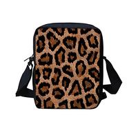 Renewold Small Crossbody Bag, Women Men Kids Shoulder Bag Zipper Closure Adjustable Strap Messenger Bag Coin Purse Phone Makeup Handbag, Leopard Print