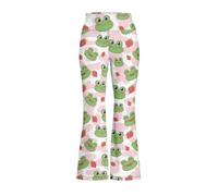 Renewold Strawberry Frog Print Girls' Flare Leggings High Waisted Bootcut Yoga Dance Pants Kids Bell Bottoms Child Youth Flared Leggings Playing Casual Sport Clothing Size 11-12 Years