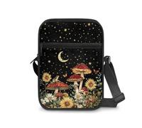 Renewold Women Shoulder Handbag Mushroom Sunflower Print Messenger Bag for Men Kids Zip Pockets Crossbody Purse Tote Satchel Cell Phone Purses Cross-Body Sling Bags