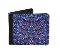 Renewold Women's Short Wallet, Mandala Lotus Purple Print Leather Card Holder Coin Purse Clutch Ladies Wallets Foldable Wallets Bag Gift for Girls Teen