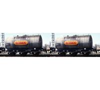 RENFE Tankwagen, 3 Achsen, 2 Stück, „Elosua“-Lackierung, Epoche IV
