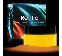 Renfio Glow in The Dark Pigment Powder - 3.5oz/100g Luminous Resin Color, Fluorescent Dye for Epoxy Resin, Slime, Acrylic Paint, Nail Art, Fine Art - Fluorescent Orange