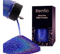Renfio Holographic Ultra Fine Glitter Powder Metallic Resin Glitter 2.11 Oz (60g) PET Flakes Crafts Sequins 1/128" 0.008" 0.2mm Epoxy Chips Flakes for Tumblers Slime - Laser Royal Blue