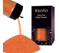 Renfio Iridescent Ultra Fine Glitter Powder Resin Supplies Glitters 1.75 Oz (50g) Flake Crafts Sequins Epoxy Chips Flakes for Tumblers Slime Painting Arts Nail Holiday Decoration - Orange