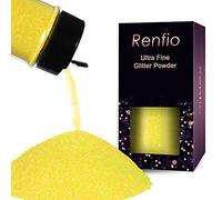 Renfio Iridescent Ultra Fine Glitter Powder Resin Supplies Glitters 1.75 Oz (50g) Flake Crafts Sequins Epoxy Chips Flakes for Tumblers Slime Painting Arts Nail Holiday Decoration - Lemon Yellow