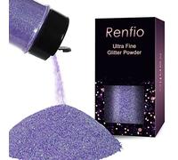 Renfio Iridescent Ultra Fine Glitter Powder Resin Supplies Glitters 1.75 Oz (50g) Flake Crafts Sequins Epoxy Chips Flakes for Tumblers Slime Painting Arts Nail Holiday Decoration - Purple