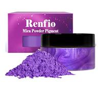 Renfio Mica Powder Pigment 3.5 Oz (100g) Natural Fine Powdered Pigments Pearl Shimmer Epoxy Resin Dye for Painting Soap Making Slime Bath Bombs - Violet