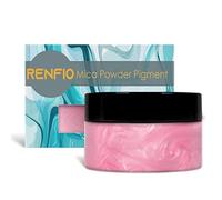 Renfio Mica Powder Pigment 3.5 Oz (100g) Natural Fine Powdered Pigments Pearl Shimmer Epoxy Resin Dye for Painting Soap Making Slime Bath Bombs - Pink