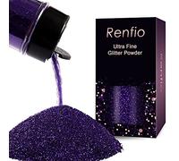 Renfio Ultra Fine Glitter Powder 1.75 Oz (50g) Metallic Resin Glitter Flakes Crafts Sequins Epoxy Chips Flakes for Tumblers Slime Painting Arts Nail Holiday Decoration - Eggplant Purple
