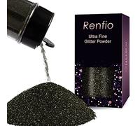 Renfio Ultra Fine Glitter Powder 2.11 Oz (60g) Metallic Resin Glitter Flakes Crafts Sequins Epoxy Chips Flakes for Tumblers Slime Painting Arts Nail Holiday Decoration - Fox Black