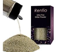 Renfio Ultra Fine Glitter Powder 2.11 Oz (60g) Metallic Resin Glitter Flakes Crafts Sequins Epoxy Chips Flakes for Tumblers Slime Painting Arts Nail Holiday Decoration - Champagne Silver
