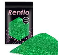 Renfio Ultra Fine Glitter Powder,3.5 oz/100g Metallic Resin Suppies Green Glitter PET Flakes Crafts Sequins 1/128" 0.008" 0.02mm Epoxy Chips for Tumblers Slime Festival Decoration Gift-Emerald Green