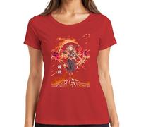 Rengoku Hashira Anime Sword Fire Gift Collector Women's T-Shirt, red, L