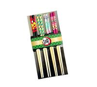 Rengoku Kyoujurou Anime Chopsticks - 4 Pairs Japanese Style Bamboo Set for Rice, Sushi, Noodles - Classic Traditional Chinese Tableware