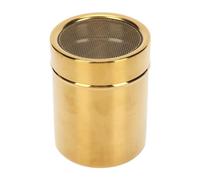 Rengu Powder Shaker, Gold, Stainless Steel, Round, Sugar Salt Cocoa Flour Coffee Shaker for Baking Cooking