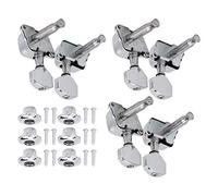 Rengue Guitar Tuning Pegs 3L3R Metal Replacement Set for Folk Guitar | Rust-proof Metal Construction, Anti- Coating, Easy Installation with Fixed Accessories, Precise and Quick Tuning, Glossy