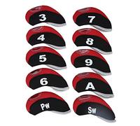 Rengue Iron Head Covers, 10pcs Neoprene Set with Markings | Waterproof Putter Protectors, Machine Washable, Durable Scratch-Resistant, Easy On Off, Identification , Transport Safety