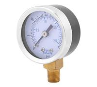 Rengue Mini Air Compressor Pressure Gauge, 0-30psi 0-2bar Double Scale | 1/8" BSPT Brass Connection, Metal Case, for Water Oil Air Lines, Non-corrosive Gas Testing