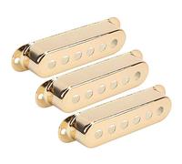 Rengue Single Coil Pickup Cover Brass 3Pcs Set 48mm 50mm 52mm for ST SQ Electric Guitar Replacement Parts Musical Instrument Accessories (Gold)